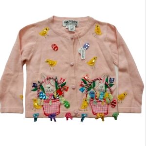 Vintage Jack B. Quick Girls Easter sweater